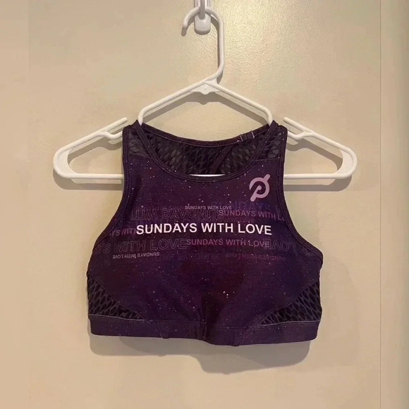 WITH X Peloton Sundays With Love Purple Sports Bra and Leggings SET - Picture 2 of 6